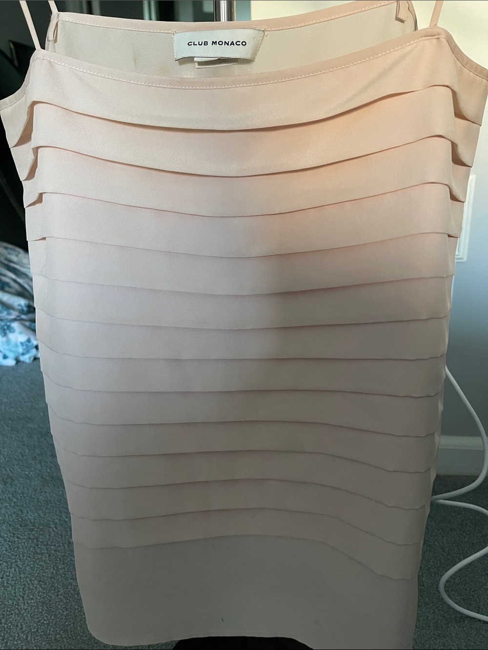 Club Monaco Soft Blush Pink Layered Mini Dress